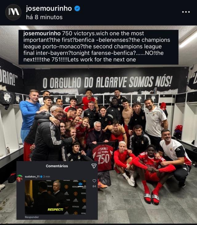 尊重！穆里尼奥取得执教生涯750胜